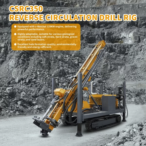 CSRC350 Reverse Circulation Drilling Rig RC Mining Deep Hole Geotechnical Survey High Efficiency